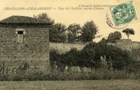 Chatillon-sur-Chalaronne, Chateau, Tour de Chatillon et ancien chateau en 1907 (carte postale ancienne)